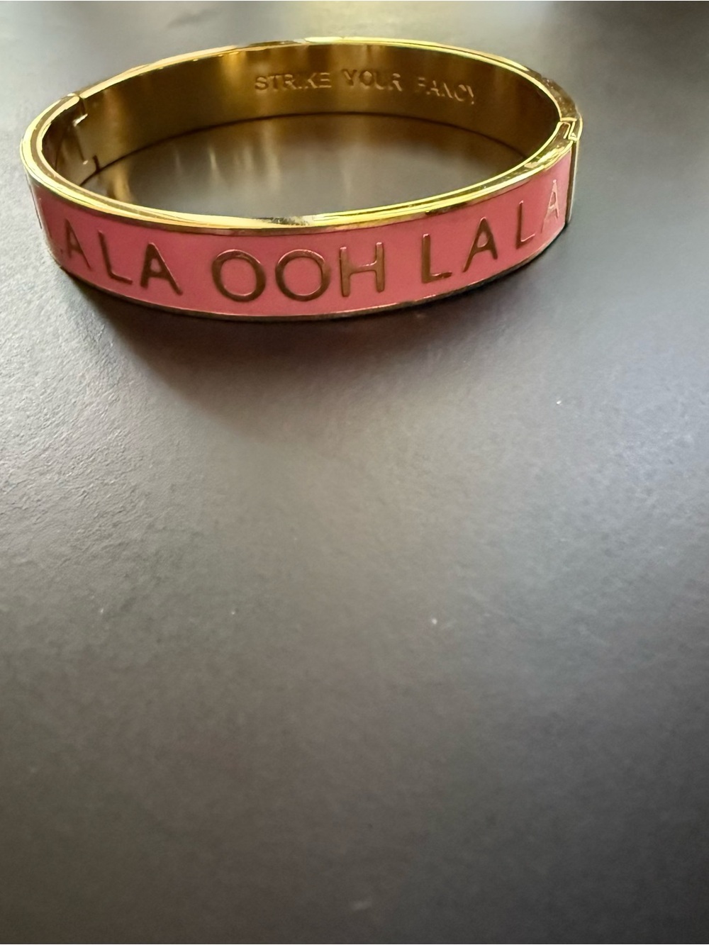 Kate Spade New York Pink & Gold Enamel Bangle - Ooh La La EUC - Picture 2 of 10